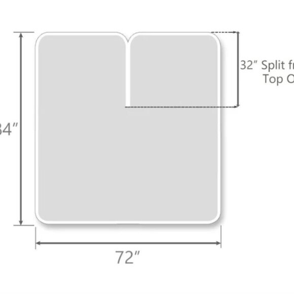 Split-Top CAL KING Sheets 600 Thread Count NAVY 100% Cotton (Half Split Fitted) - Picture 2 of 5